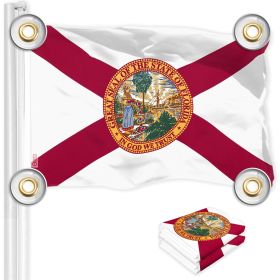 2 Pack: Florida FL State Flag 3x5 Ft Printed 150D Polyester 4 Corner Brass Grommets Vibrant Colors Perfect For Balcony More Durable Than 100D 75D