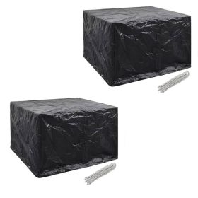 Patio Furniture Covers 2 pcs 4 Person Poly Rattan Set 8 Eyelets 44.5"x44.5"