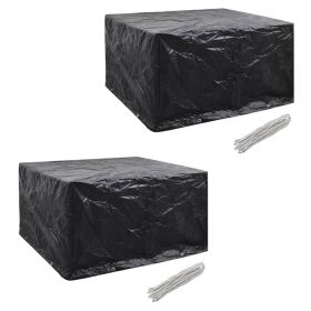 Patio Furniture Covers 2 pcs 6 Person Poly Rattan Set 8 Eyelets 67.7"x44.5"