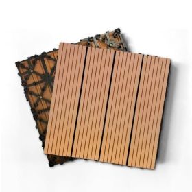 Wood Plastic Composite Deck Tiles Set of 20pcs, Composite Decking Resist Rust, Water, Weather, Indoor&Outdoor, Easy to DIY & Maintain (Color: Wood)