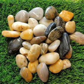 18 Pounds of 1 - Inch Natural Mexican Beach Pebbles - Ideal River Rocks for Garden Landscape, Stone Paving (18lbs: Polishing Color)